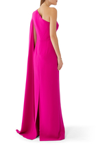 One-Shoulder Stretch Crepe Gown